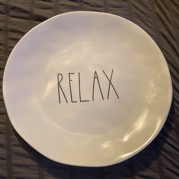 Rae Dunn, White, Relax Plate, 10 inch - Picture 4 of 4